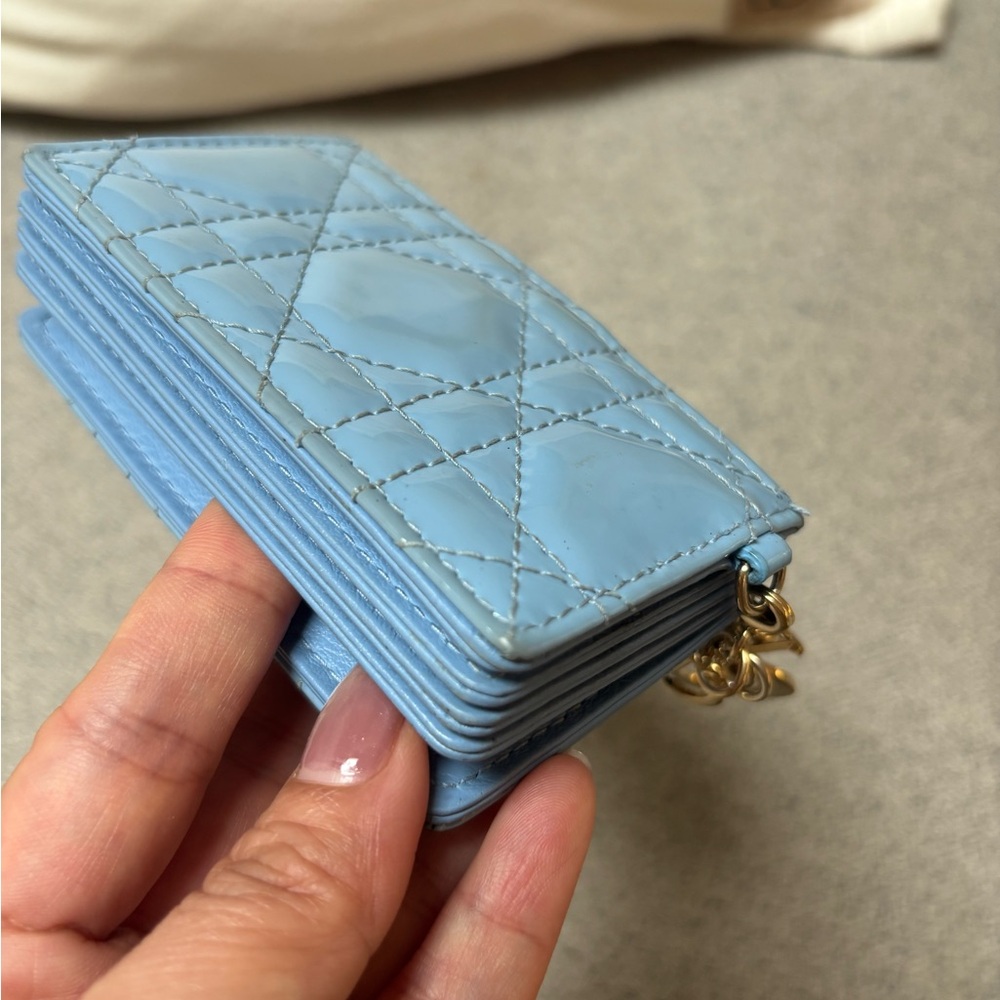 Dior Blue Quilted Card Holder - Picture 6 of 8